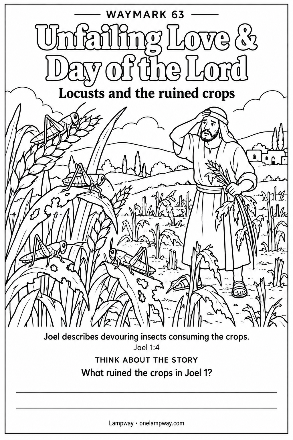 Joel describes devouring insects consuming the crops. Joel 1:4. What ruined the crops in Joel 1?