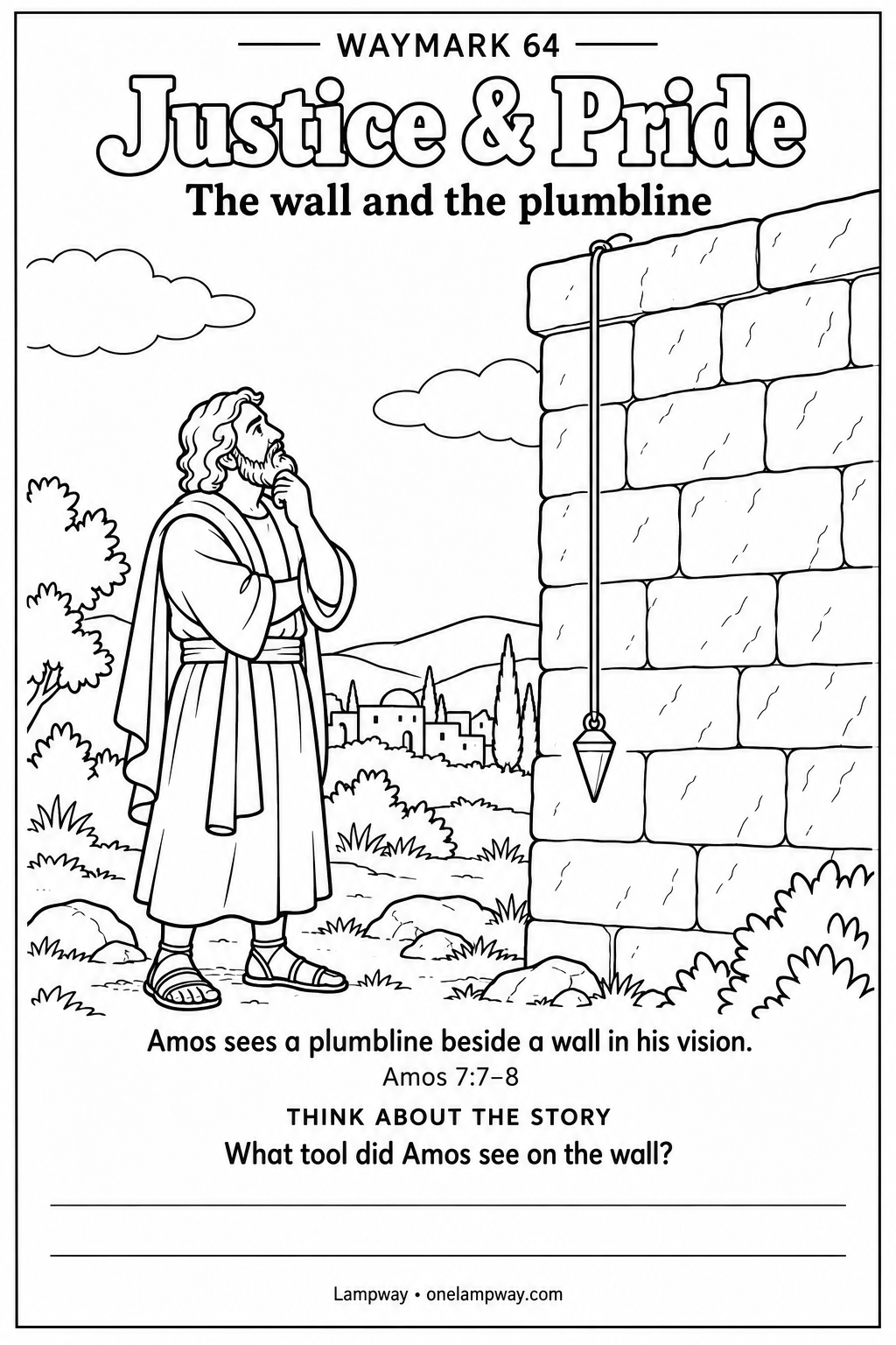 Amos sees a plumbline beside a wall in his vision. Amos 7:7-8. What tool did Amos see on the wall?