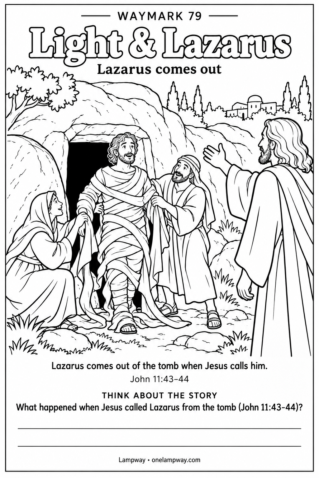 Lazarus comes out of the tomb when Jesus calls him. John 11:43-44. What happened when Jesus called Lazarus from the tomb (John 11:43-44)?